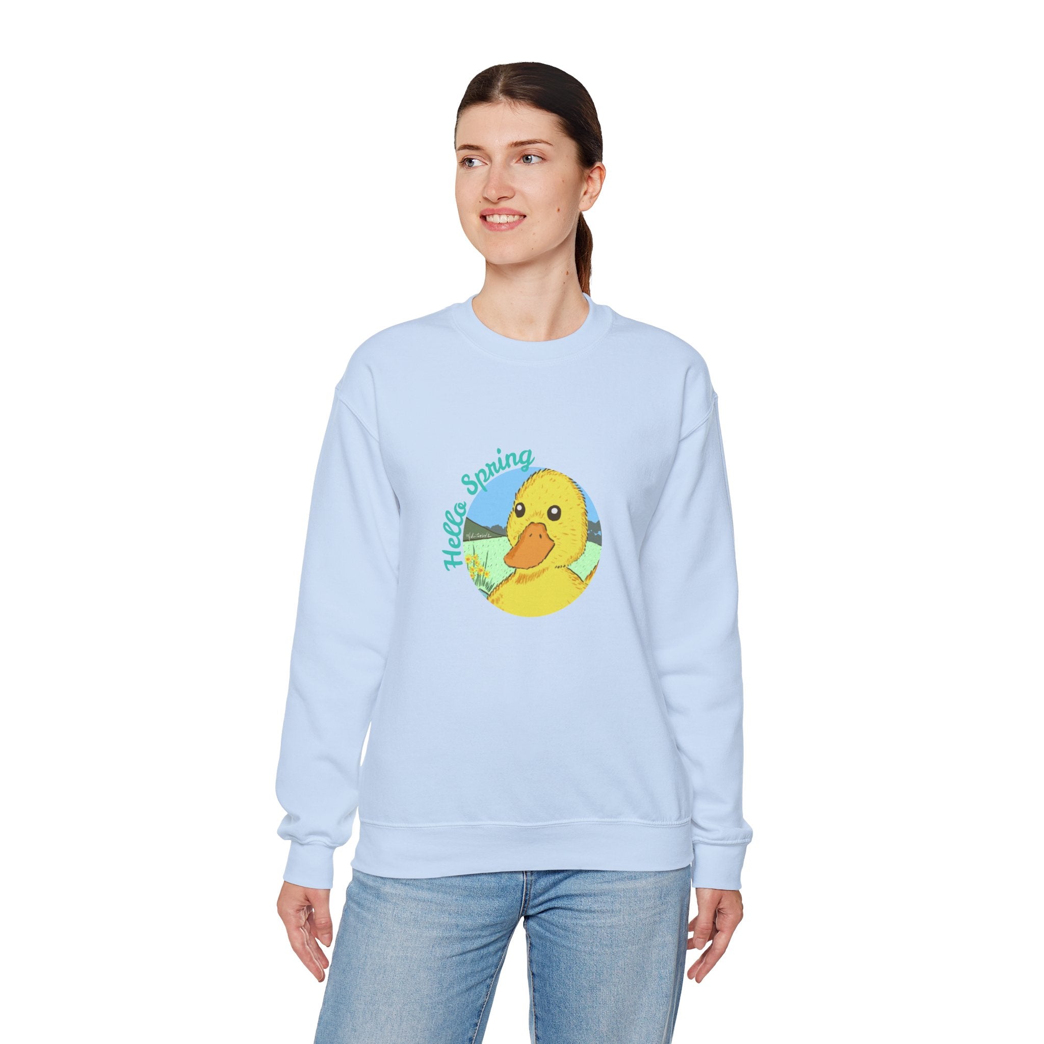Adventurebeatz Hello Spring Print Unisex Heavy Blend™ Crewneck Sweatshirt