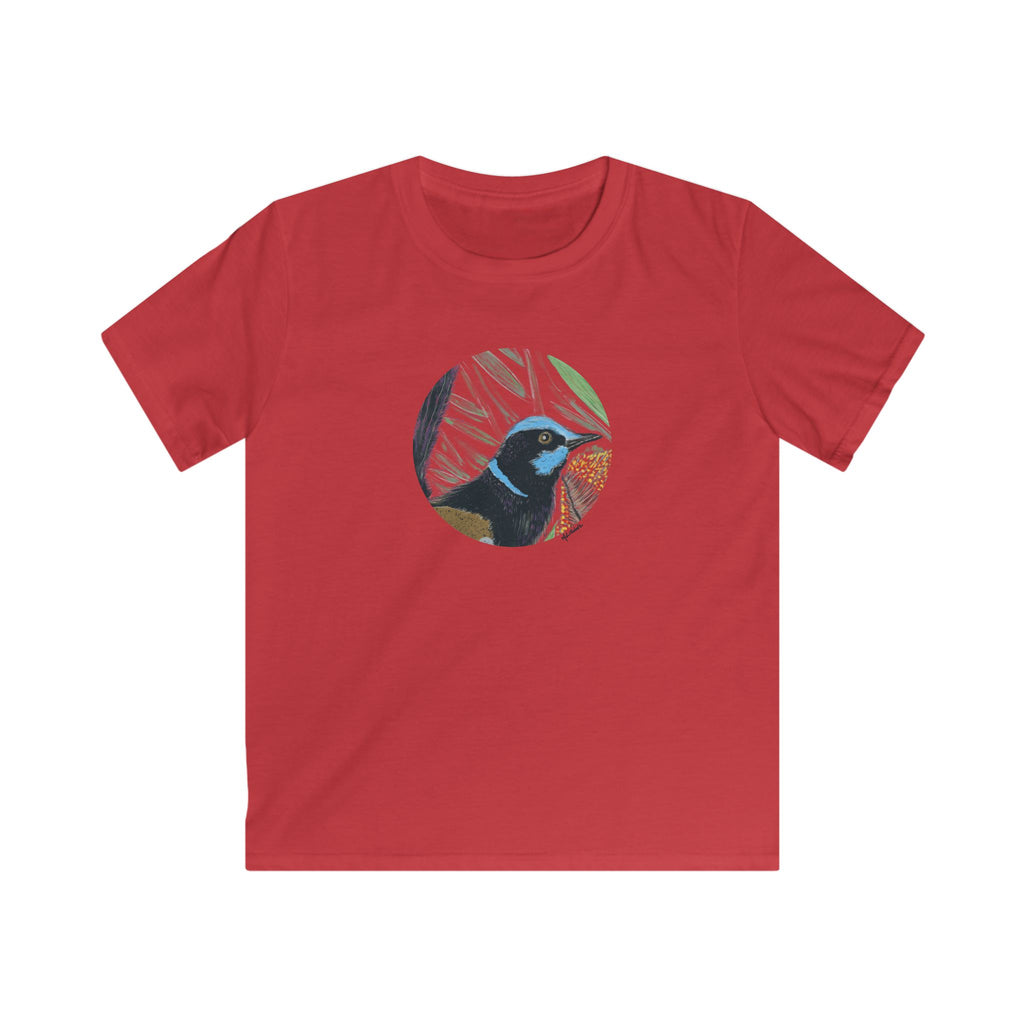 Adventurebeatz Fairy Wren  Australia Print Kids Softstyle Tee