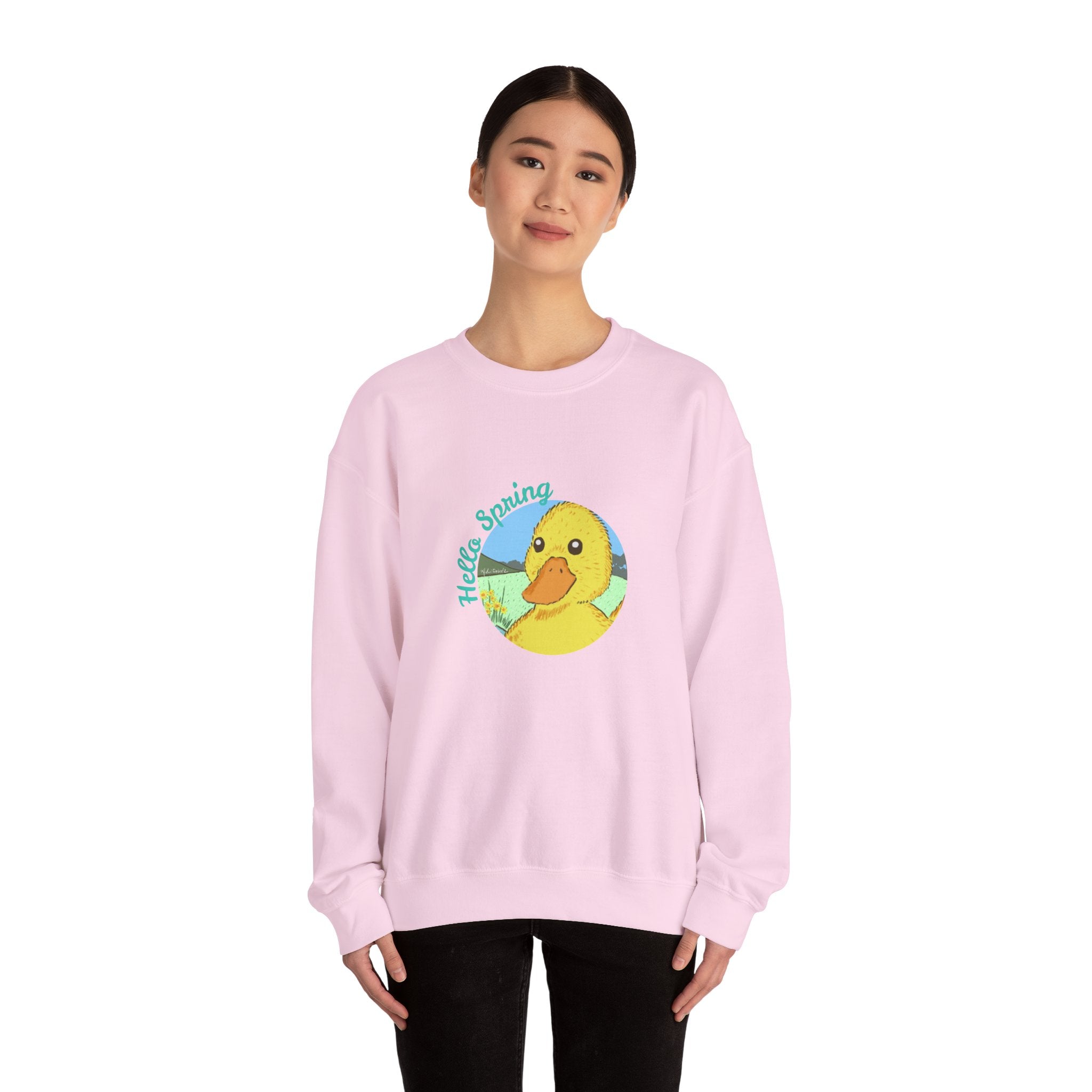 Adventurebeatz Hello Spring Print Unisex Heavy Blend™ Crewneck Sweatshirt